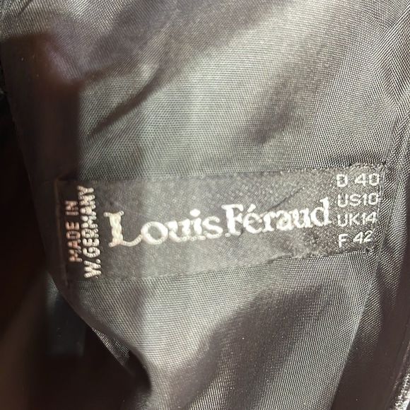 Vintage Louis Feraud Black Velvet Dress Low V-Back Ruffles Bow SIze 10 - Picture 12 of 16